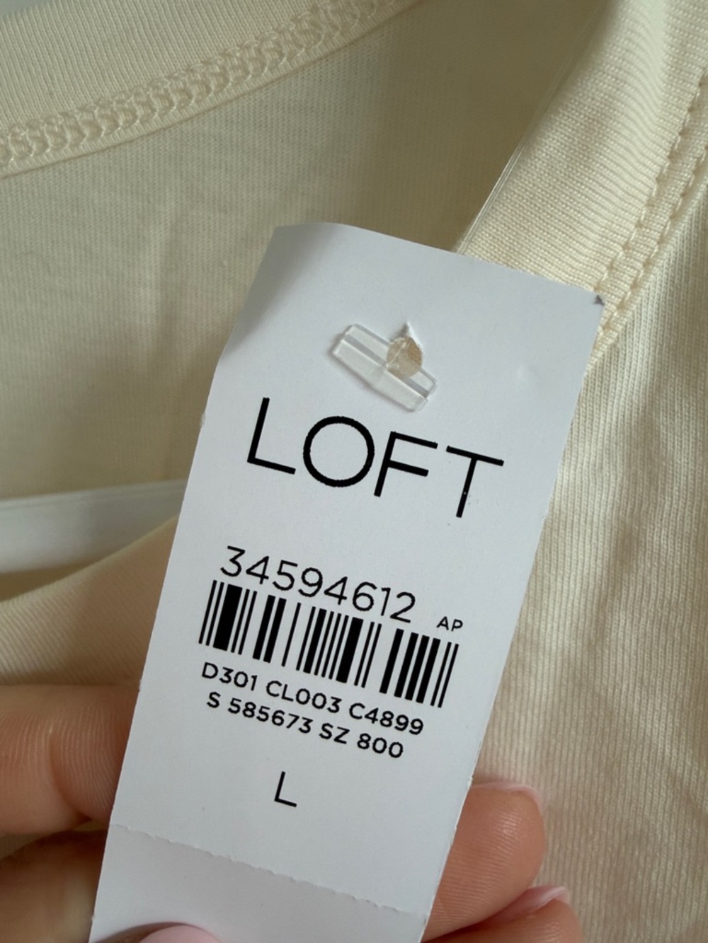 NWT LOFT Ivory Puff-Sleeve Short Sleeve Tee - Picture 2 of 8